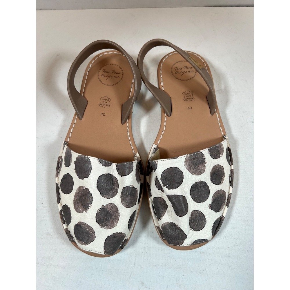 Toni Pons Sandals Womens US 9 EU 40 Leather Spotted Avarca Slingback Spain